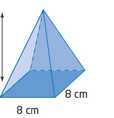 How does the volume of the prism compare to that of the rectangular pyramid, if the pyramid s volume is 12 cubic centimeters?