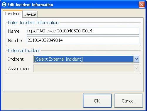 Edit Incident Information The Edit Incident Information allows you to attach to an External Incident and to specify an External Incident Assignment.