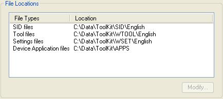 NOTE Be sure to have the correct *.SID and *.WTOOL files for your unit ready. The SID file must not be renamed! When installing the *.SID and *.WTOOL files on a computer, it is recommended to create a dedicated ToolKit data file external to the ToolKit program.