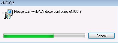 11. You should then see a dialog box showing you the installation time for the enicq 6 database. 12.