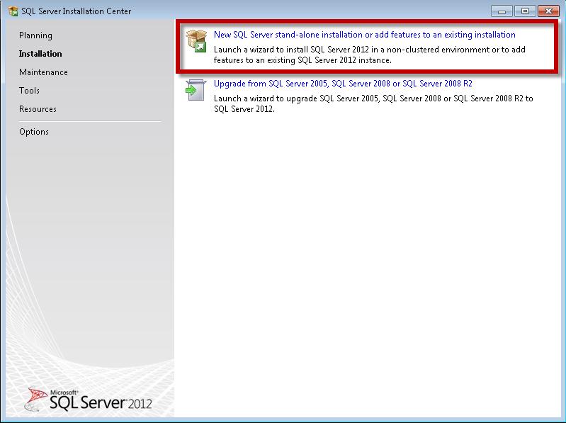5. Once you have launched the SQL Management Studio installer, select to do a new installation. 6.