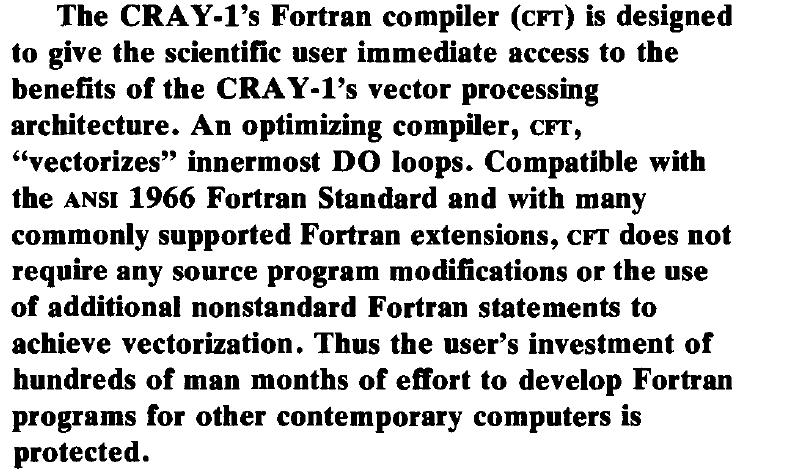 Insufficient? Solved in the 70 s, no? Communications of the ACM The CRAY-1 computer system By Richard M.