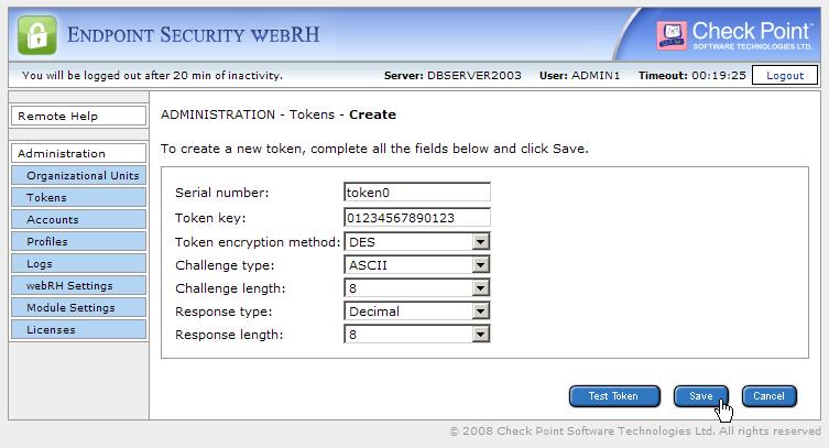 Managing Endpoint Security webrh This is where you access pages on which you can create, import, view and delete token information.