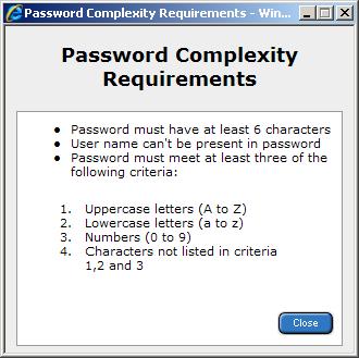 Managing Endpoint Security webrh When the Password Complexity option is enabled, and Fixed Password is selected as the authentication method, you can access the Password Complexity dialog box from
