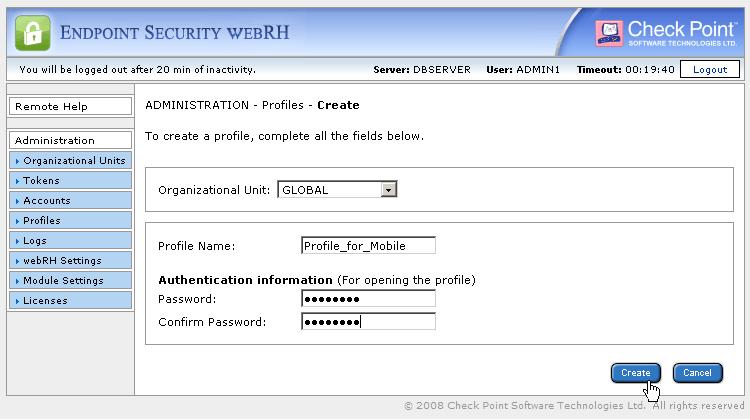 Creating and Deploying webrh Profiles In order for webrh to function on the clients, the webrh profile must be imported into all Pointsec Media Encryption update profiles.