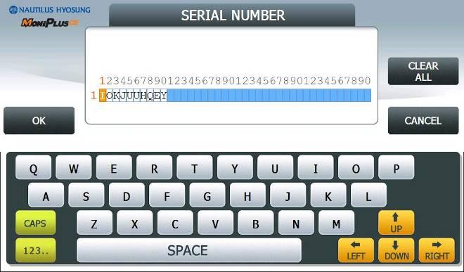 Accessing the SET MASTER KEY SERIAL NUMBER 1) Select the HOST SETUP in the OPERATOR