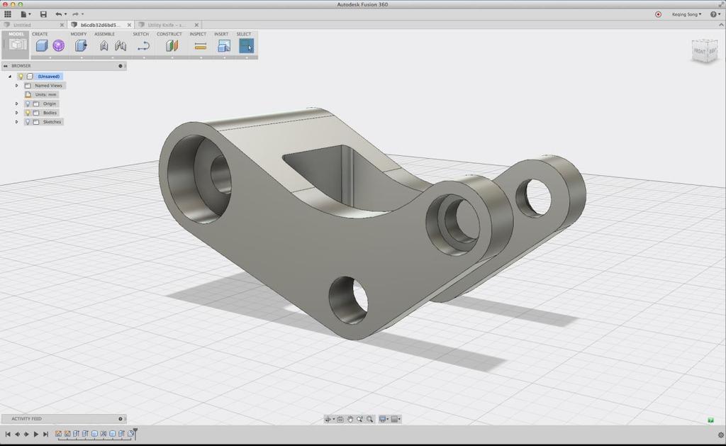 Modeling from a sketch Bicycle rocker arm Before