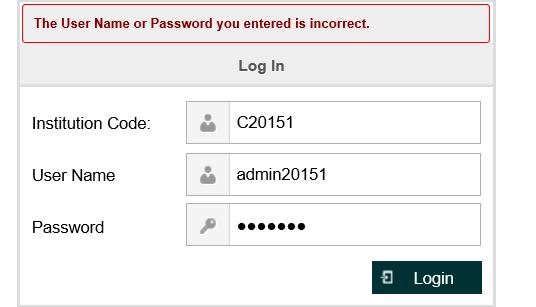 6. Unlock User Account Where a user enters incorrect login credentials, the message in Figure 5 is displayed: Figure 5