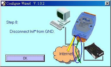 Disconnect INIT*-pin from GND-pin of 7188E Click OK