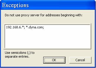 Then enter the IP address and port of the proxy server. Enter username and password if authentication is required. NOTE: The CMS supports the most common authentication keys Digest and Basic.
