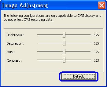 7.6 Adjust the Image Both the CMS and the CMS player provide image adjustment function. Double click on a channel, then right click on it.