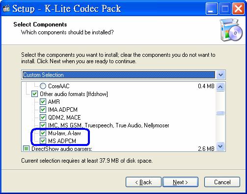 Install required codec to playback converted AVI files In order to correctly playback converted AVI files, install K-Lite Codec Pack and select codec options as