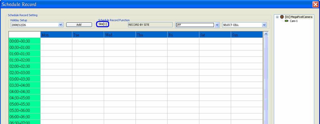 7.16 Schedule Record Function The user can schedule specific time to record the videos to the local computer.