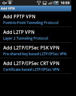 6. Tap 'Add PPTP VPN' the screen. The 'Add PPTP VPN' screen will be displayed. 7.