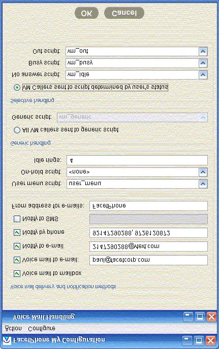 Voice Mail and Unified Messaging (continued) Play voice mail on phone or PC speakers Voice mail forwarded to e- mail option Voice mail