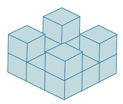 Example 2: Using Cubes There are cubes glued together forming the solid in the diagram. The edges of each cube are inch in length. Find the surface area of the solid.