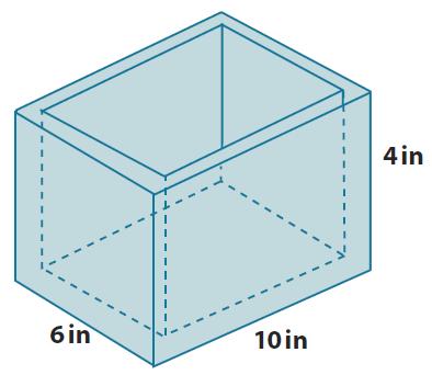 Example 3 (15 minutes) Example 3 Find the total surface area of the wooden jewelry box. The sides and bottom of the box are all inch thick. What are the faces that make up this box?