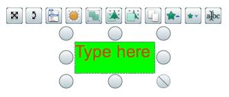 Text Text color Background Color Keyboard Text Box Click on the T tool in the toolbox to create a text box.