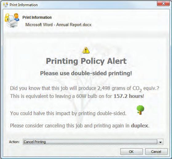 Load and Error Event Reporting The load carried by each printer is clearly displayed in the administration interface.