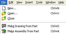 Shortcut Bars Customizable shortcut bars let you create your own set of non-context commands for these modes: Part Assembly Drawing Sketch Keyboard Shortcuts Shortcuts in SolidWorks are either