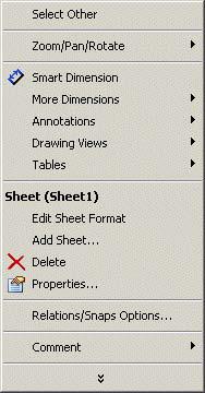 NOTE: When you select items in the graphics area or FeatureManager design tree, context toolbars appear and provide access to frequently performed actions for that context.