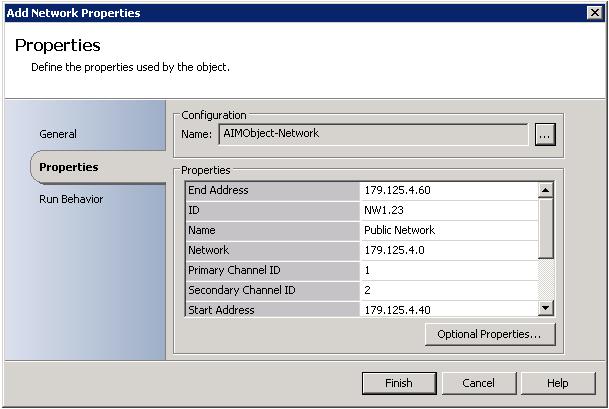 Figure 4. Create Network Object 4. Create network connection: The user connects the persona object to the network object via add relationship activity.