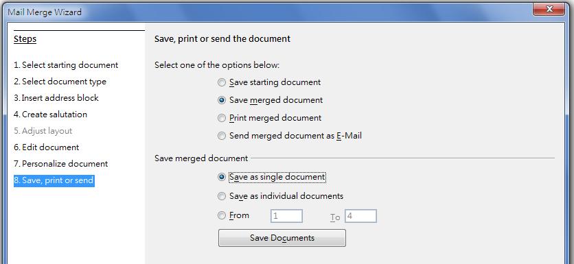It comes to the final chance that one can edit the document for all addressees.