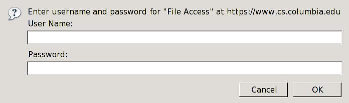 Web Authentication A web password file: