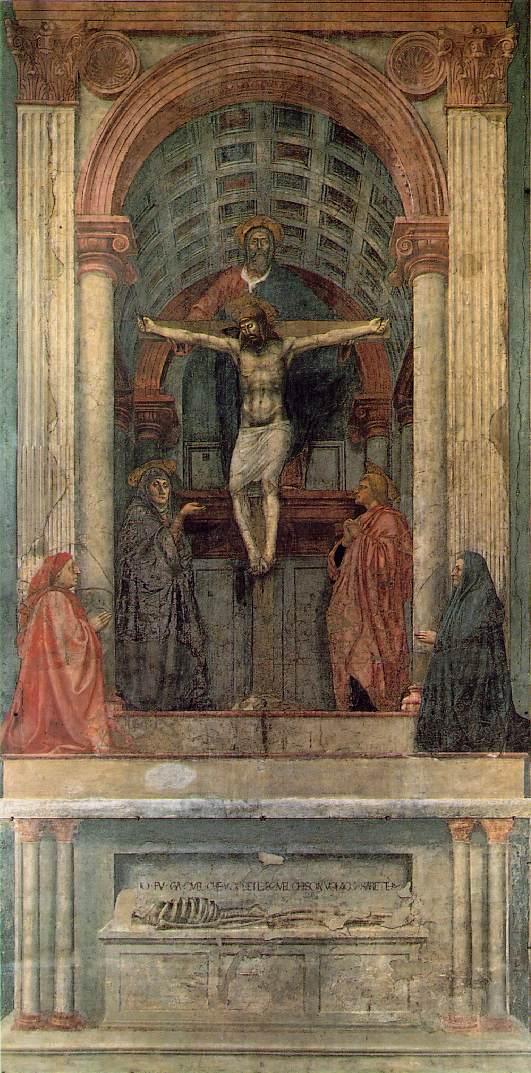 Perspective cues in art Masaccio, Trinity, Santa Maria Novella,