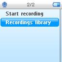 Note To record FM radio, see section Radio. 4.5.1 Play recordings From the main menu, select > Recordings Library. 1 Select the recording you want to hear.