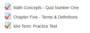 Quizzes Description: You may be required to take quizzes in your Moodle classroom. A quiz may be timed out or not and could consist of multiple choices questions, matching and essays.