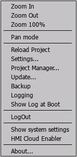 to PC Runtime context menu Settings > Ports: to view/change listening ports