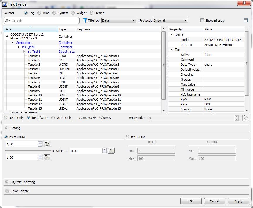 JMobile V2.0 New Features Info Tag Editor and Tag Dictionary Structured view in «Attach to.