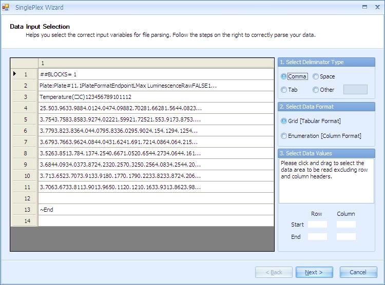 enables you to import your plate reader result data manually.