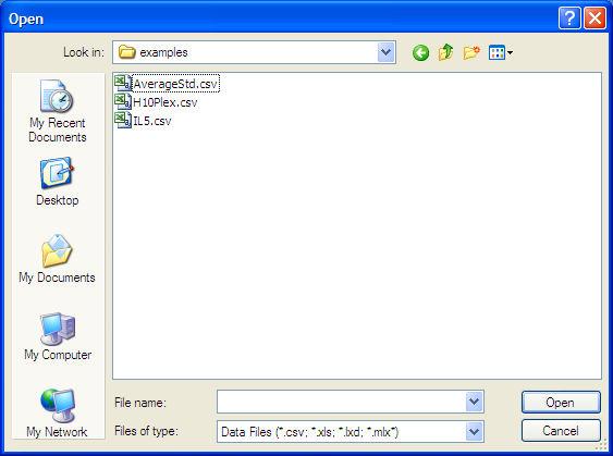 pane. Step2 Select an output file from a plate reader instrument.