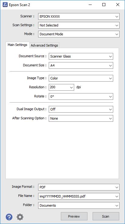 Scanning 6. Set the file saving settings. Image Format: Select the save format from the list. You can make detailed settings for each save format except BITMAP and PNG.