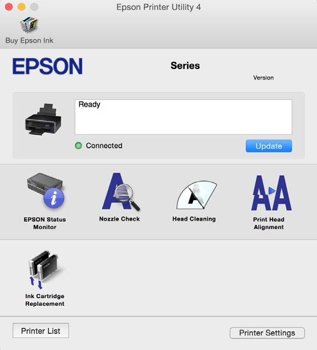 Network Service and Software Information On Mac OS X v10.8.x or later, if Print Settings menu is not displayed, Epson printer driver has not been installed correctly.