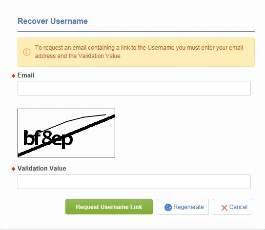 Page 15/56 Insert you username and your registered email to the portal, or if you need to recover username just click on the button Recover username.