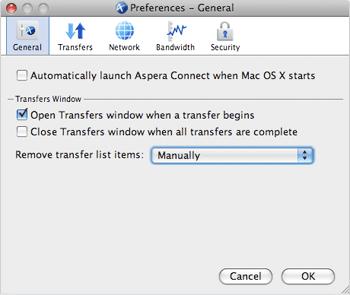 The Transfers tab contains the download folder and retry rule settings.