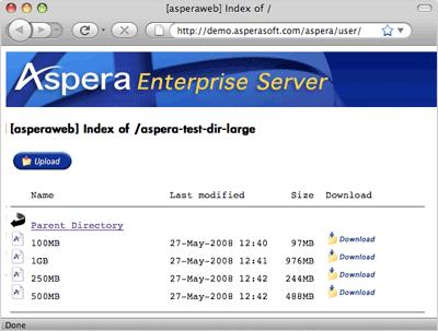 let's try a transfer between your computer and Aspera demo server.