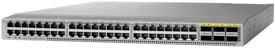 The Cisco Nexus 9332PQ Switch is a 1-rack-unit (1RU) switch that supports 2.56 Tbps of bandwidth and over 1500 Mpps across thirty-two 40-Gbps QSFP+ ports (Figure 1). Figure 1.