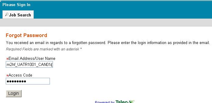 Forgot My Password Step 5: Enter your Username/Email address and the