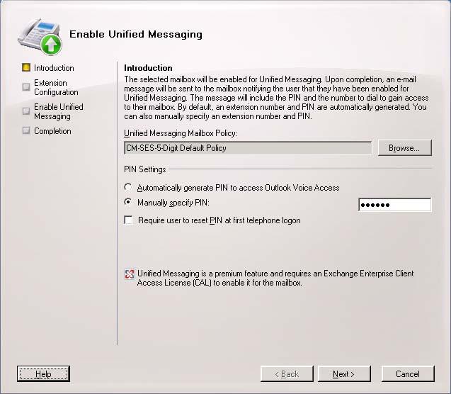 Enable a User for Unified Messaging. In the console tree of the Exchange Management Console, expand Recipient Configuration. In the result pane, select the user mailbox that will be enabled for UM.