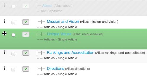 Select Single Article. To save the menu and continue creating the next Lower Menu Item, click Save & New. 4.