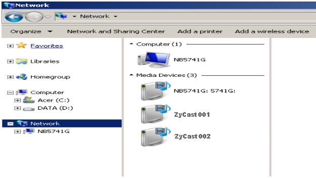 Select Start- Computer- Network 12.