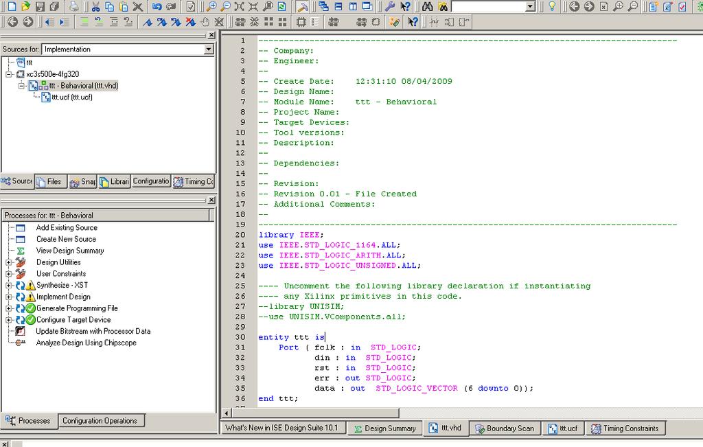 Figure *** - VHDL code The architecture has to be completed by you.