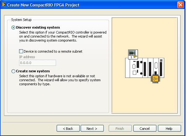 This will create a new project using the FPGA for running. Click on Ok, a new window appears.