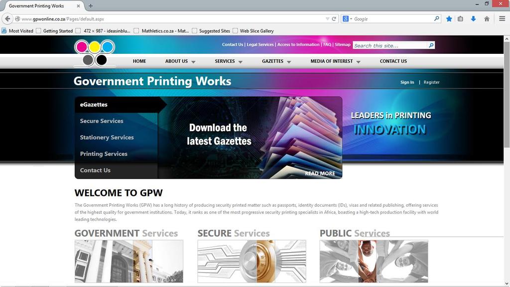 Where to find the new forms Via the GPW Public Web: www.gpwonline.co.za Follow these easy steps: 1.