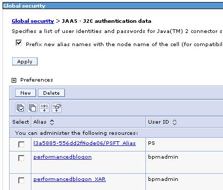 11. Then navigate to J2C authentication data to check the alias that was created. It will be used during the later tutorials.