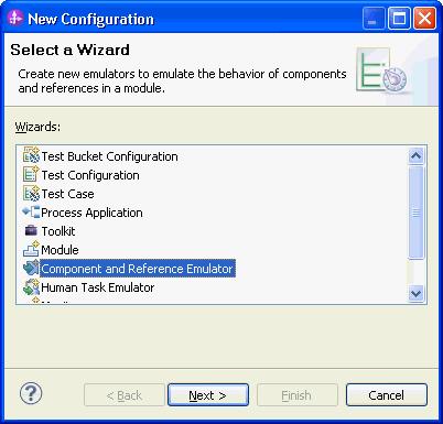 c. Select Component and Reference Emulator